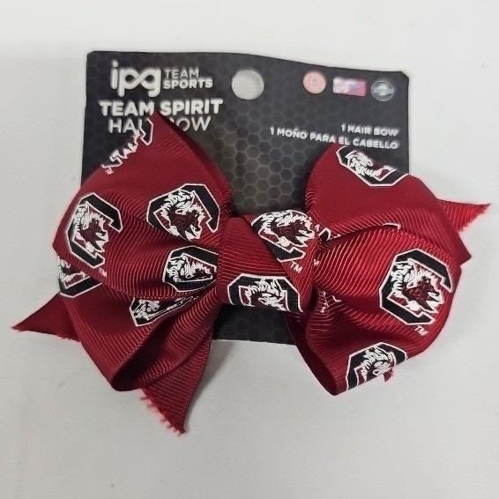 South Carolina Gamecocks Hair Bow Garnet Team Spirit IPG NCAA Fan Accessory